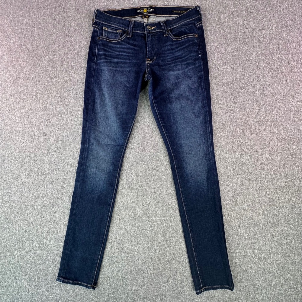 Lucky Brand Jeans Womens 6/28 Charlie Skinny Dark Wash Blue Attribute